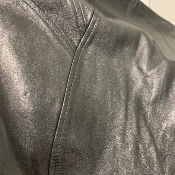 Yigal Azrouel 100% Black Leather Skirt Size 8 Knee Length Fitted Trumpet Bodycon - Picture 4 of 10